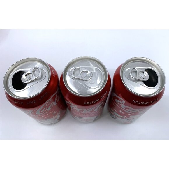 7 Empty Vintage Coca-Cola Classic Holiday Cans 2000 2002 2004 2006 2007 2008 '09 - Picture 8 of 8